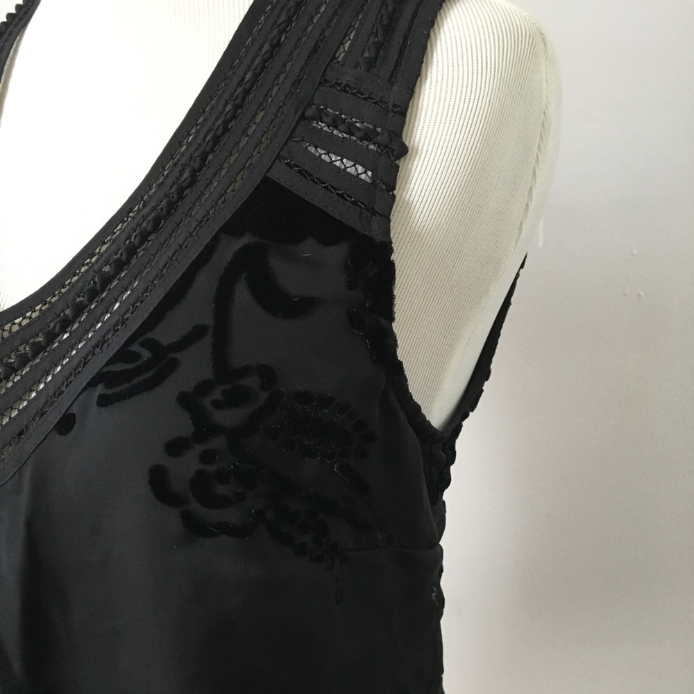 Anthropologie Meadow Rue Black Velvet cut top, XS